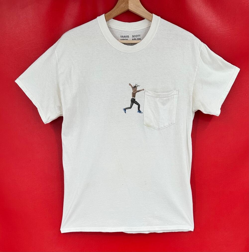 Travis Scott x Virgil Abloh Astroworld 2018 Worn Cotton T-Shirt Size M Hip Hop